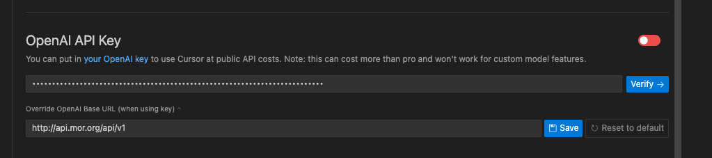 OpenAI API key configuration