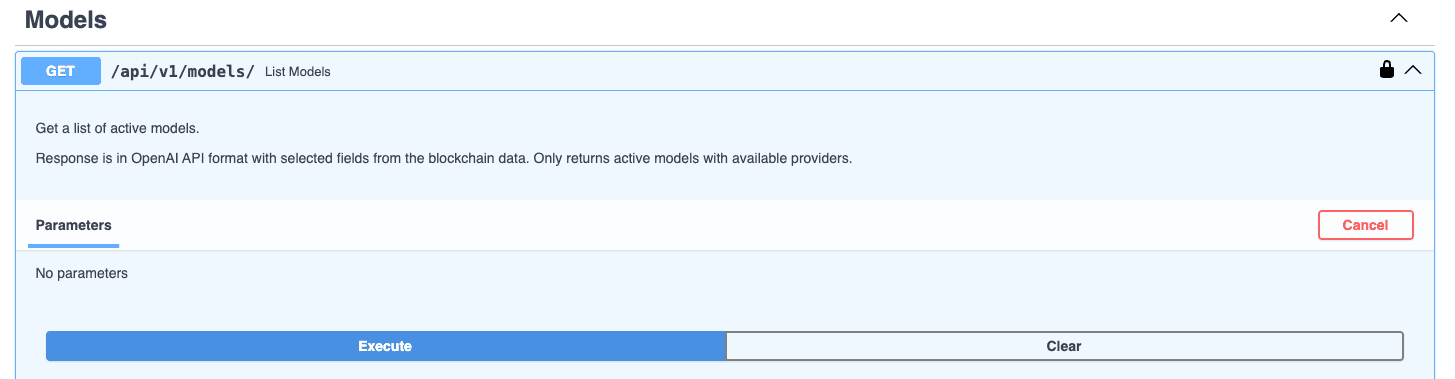 Models endpoint