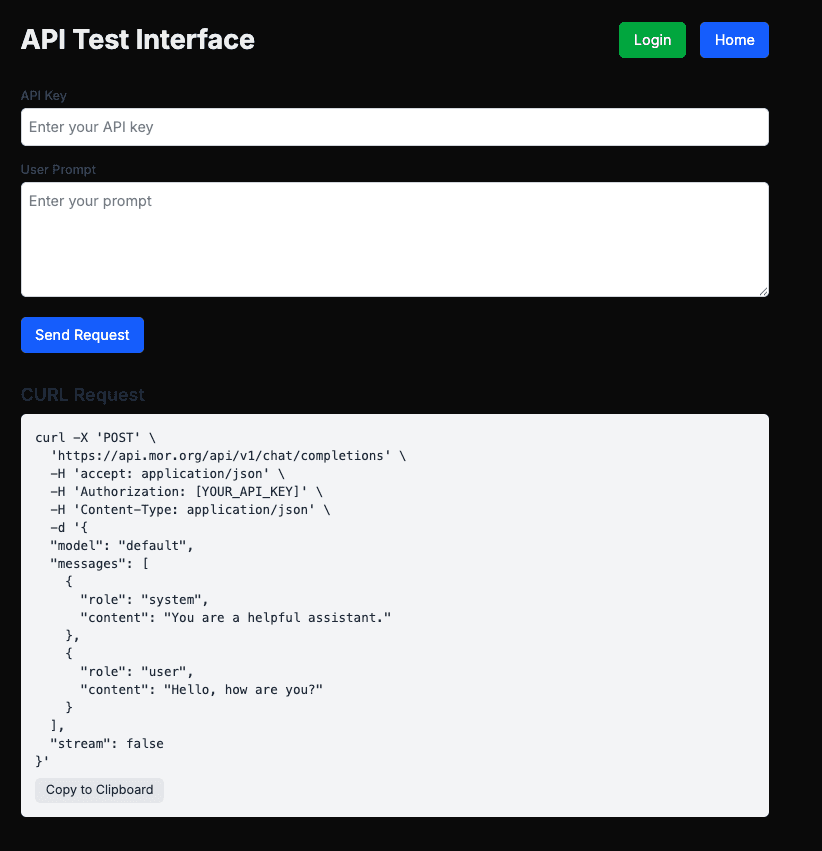 Test Chat Interface